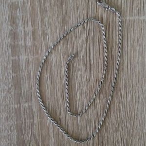 Sterling silver rope necklace